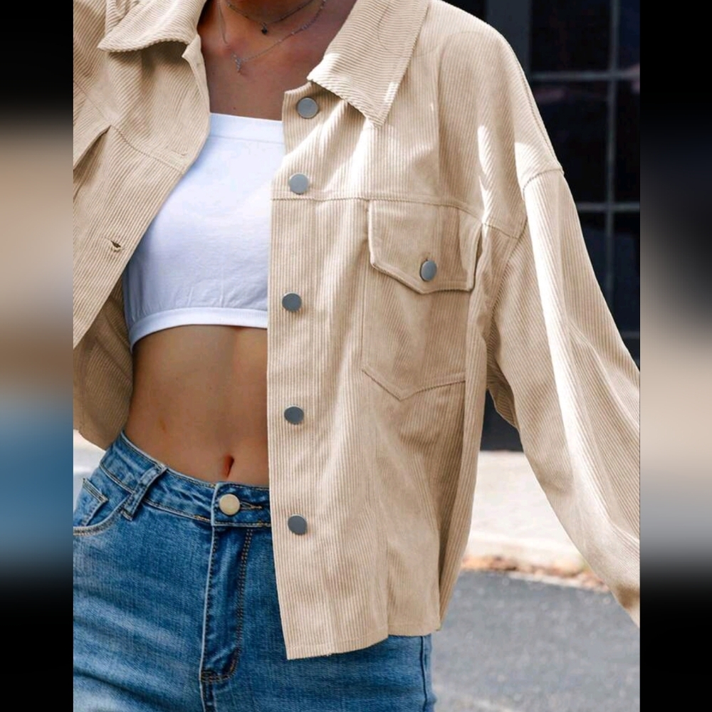 Women Casual Solid Color All-Match Jacket For Autumn - Picture 3 of 4